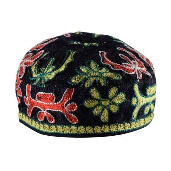 Kippah Bordado A Mano de Bucharian Negro - Comprar en Colombia