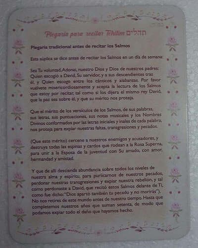 Plegaria Antes de Recitar Tehilim - Comprar en Colombia