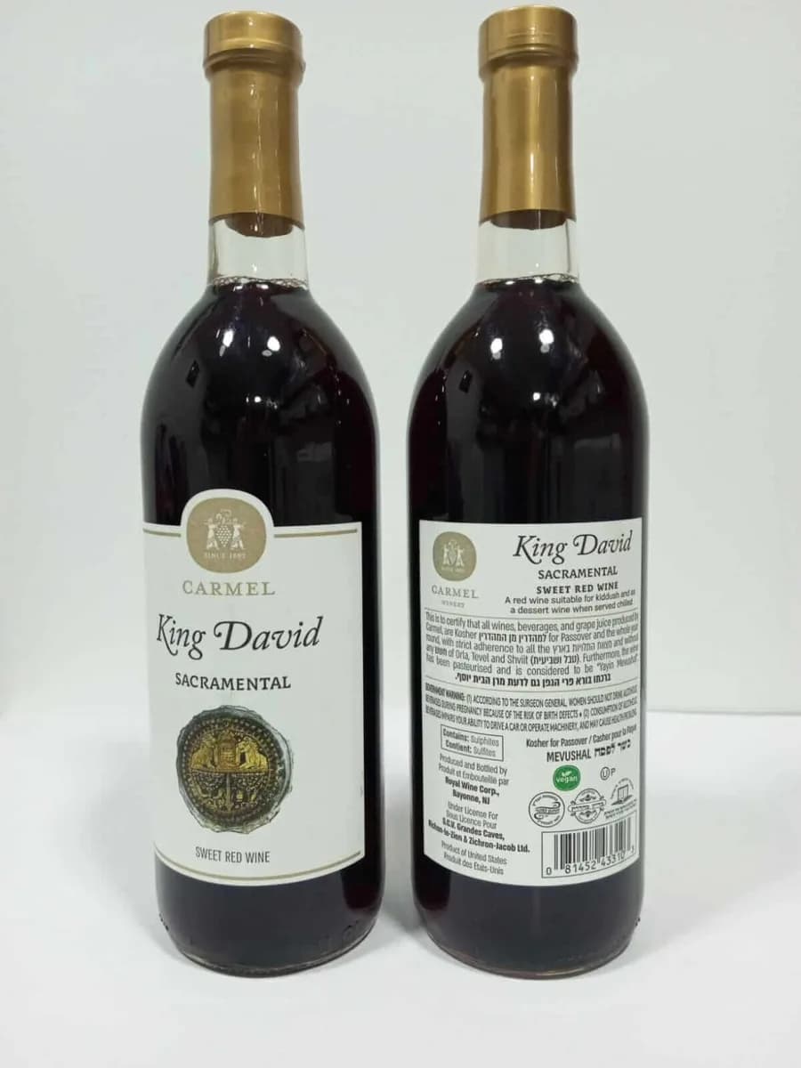 Vino King David Sacramental Kosher LePésaj – 750 ml - Comprar en Bogotá