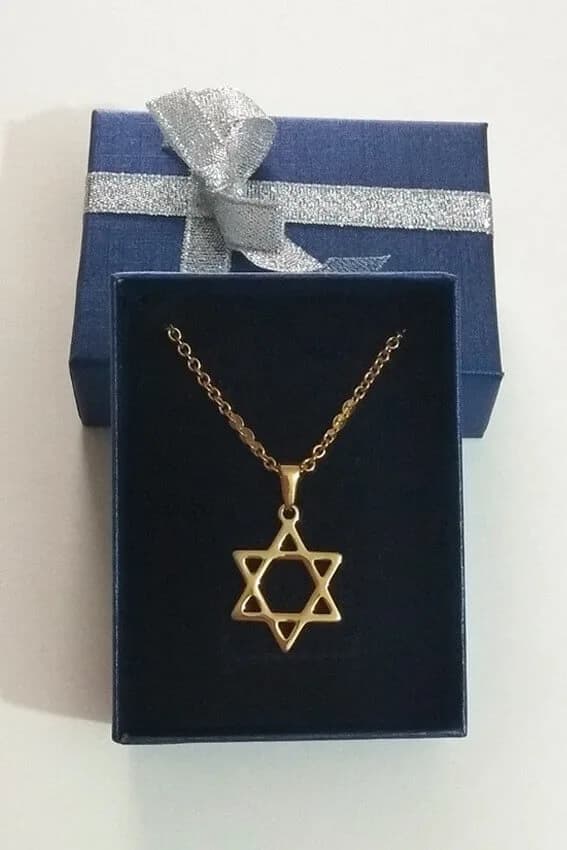 Cadena Maguen David Dorada Lisa – Tamaño Mediano - Comprar en Cartagena