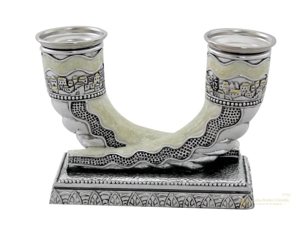 Candelabros Estilo Shofar con Jerusalén – 11 a 15 cm - Comprar en Barranquilla