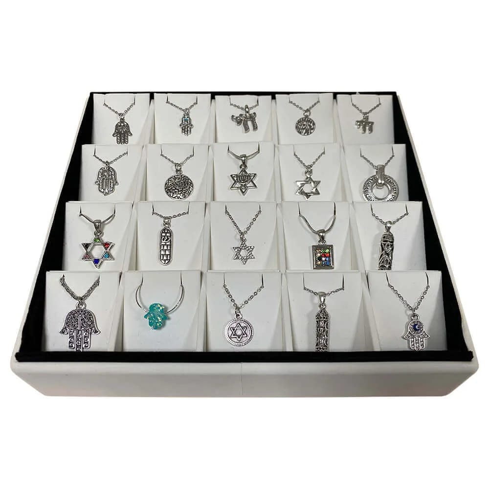 Collares de Rodio con Dijes Judaicos – Diseños Variados - Judaica Breslov Colombia