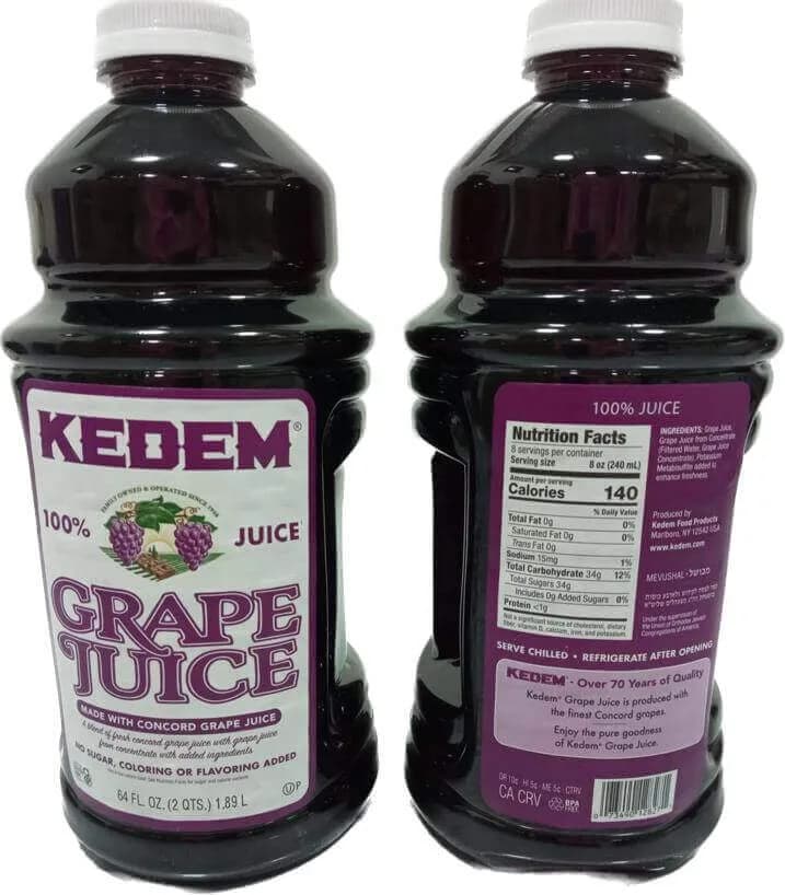 Jugo de Uva Concord Kedem Kosher LePésaj – Familiar 1,89 L - Comprar en Bogotá
