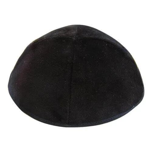 Kipá de Terciopelo Negro Tallas 6 y 7 (22–23 cm) - Judaica Breslov Colombia