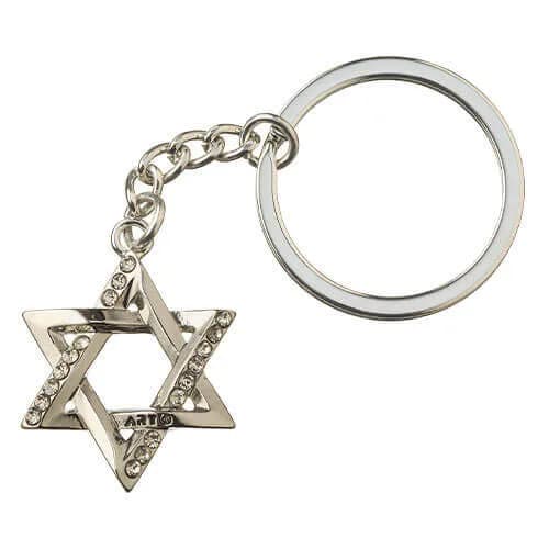 Llavero Maguen David Plateado con Piedras - Comprar en Cartagena
