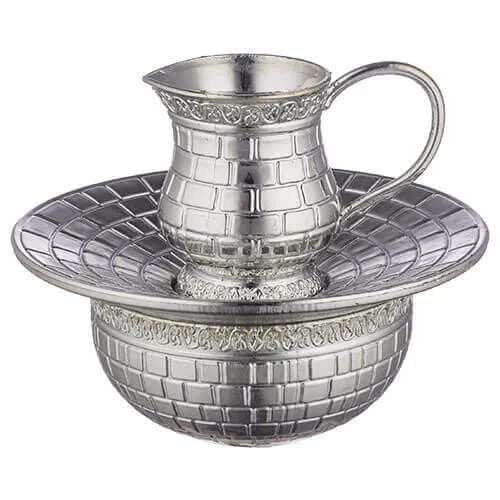 Mayim Ajaronim con Jarrita y Platón “Jerusalén” – 14 cm - Judaica Breslov Colombia