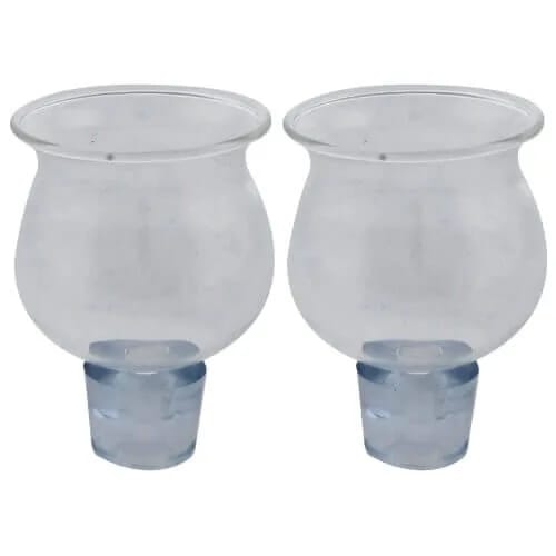 Par de Vasos de Vidrio para Candelabro (Vela o Aceite) – 4 x 6 cm - Judaica Breslov Colombia