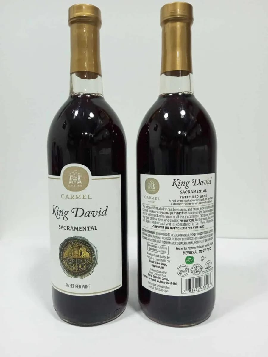 Vino King David Sacramental Kosher LePésaj – 750 ml - Judaica Breslov Colombia