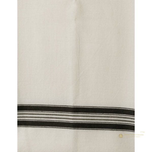 Talitnia Lana Blanca Tallit Katan - Líneas Negras 2