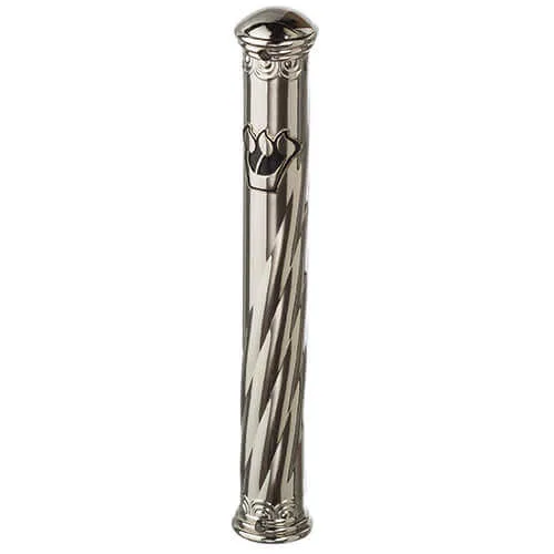 Caja de Mezuzá de Níquel Plateada – 12 cm - Caja de Mezuzá de Níquel Plateada – 12 cm - Judaica Breslov Colombia