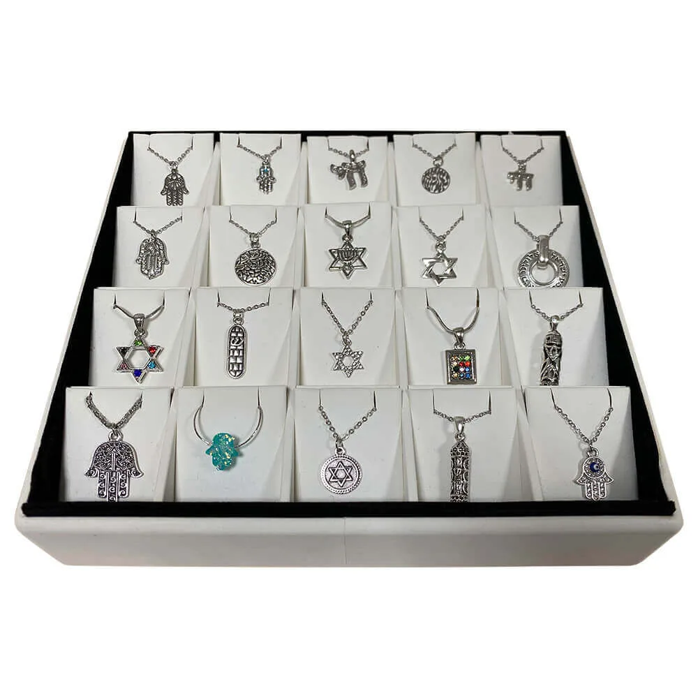 Collares de Rodio con Dijes Judaicos – Diseños Variados - Collares de Rodio con Dijes Judaicos – Diseños Variados - Judaica Breslov Colombia