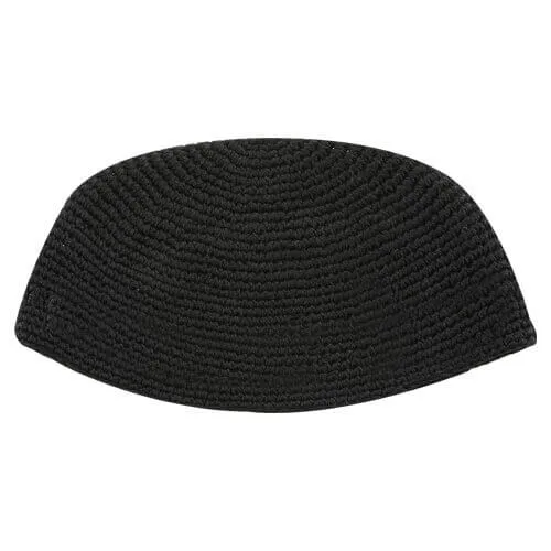 Kipá Tejida Negra Hecha a Mano – 22 cm - Kipá Tejida Negra Hecha a Mano – 22 cm - Judaica Breslov Colombia