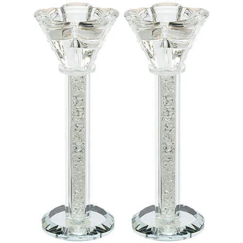 Par de Candelabros de Cristal para Shabat – 18 cm - Par de Candelabros de Cristal para Shabat – 18 cm - Judaica Breslov Colombia