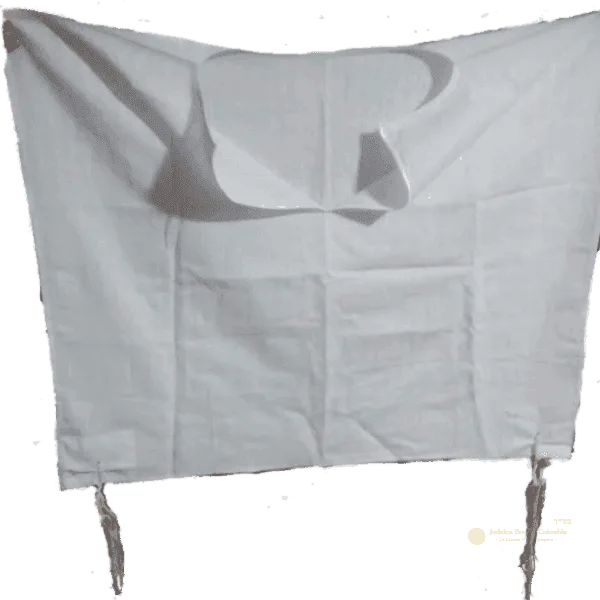 Talit Katan Blanco en Lana con Tzit Tzit - Judaica Breslov Colombia