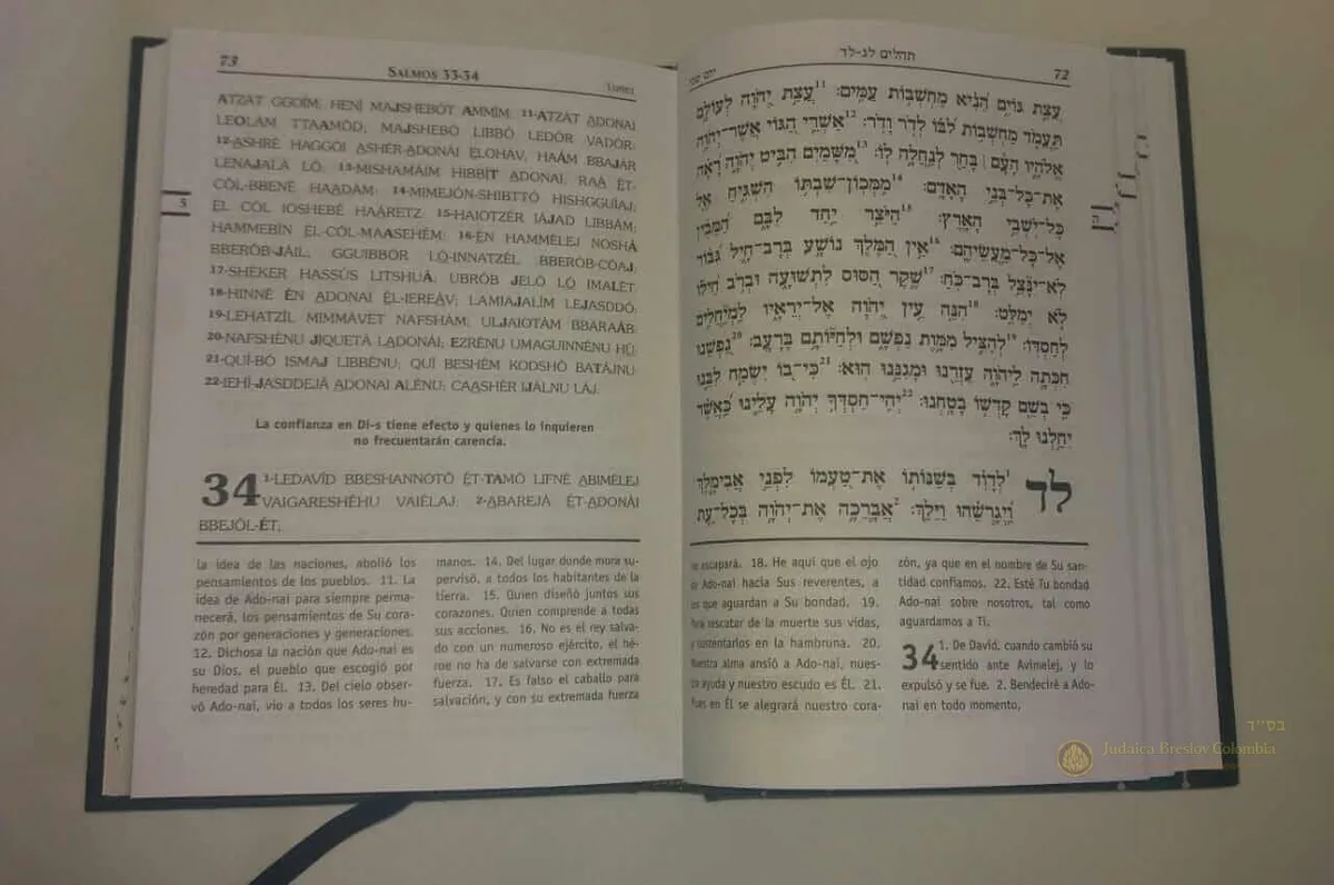 Tehilim Hebreo, Español y Fonética con Explicaciones - vista 2 | Judaica Breslov Colombia