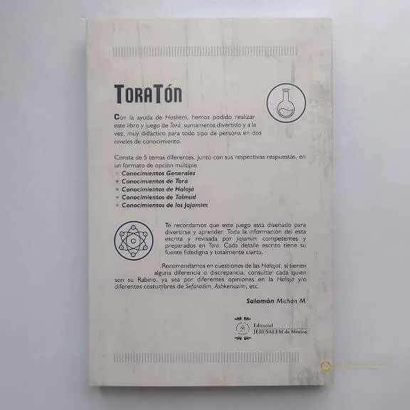 Toratón – Juego de Preguntas de Torá (Salomón Michán) - vista 2 | Judaica Breslov Colombia