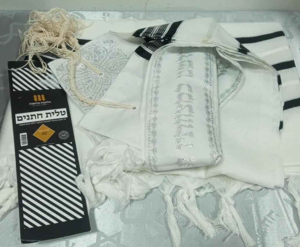 Talit Gadol Acrilico Negro/plateado Talla 60 2